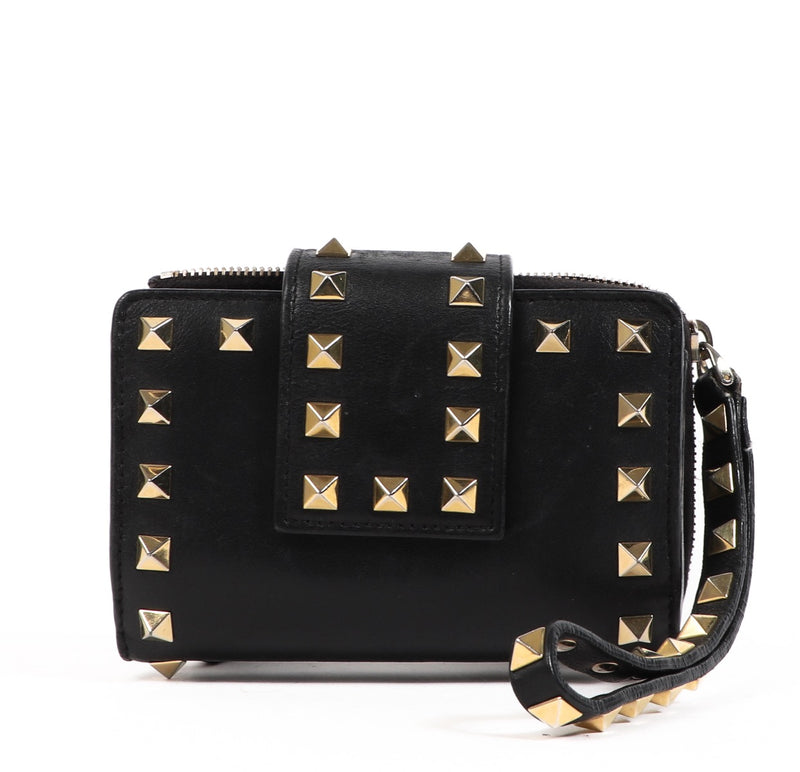 Buy an authentic second hand Valentino Garavani Black Rockstud Wallet in good pre-loved condition at Labellov.com