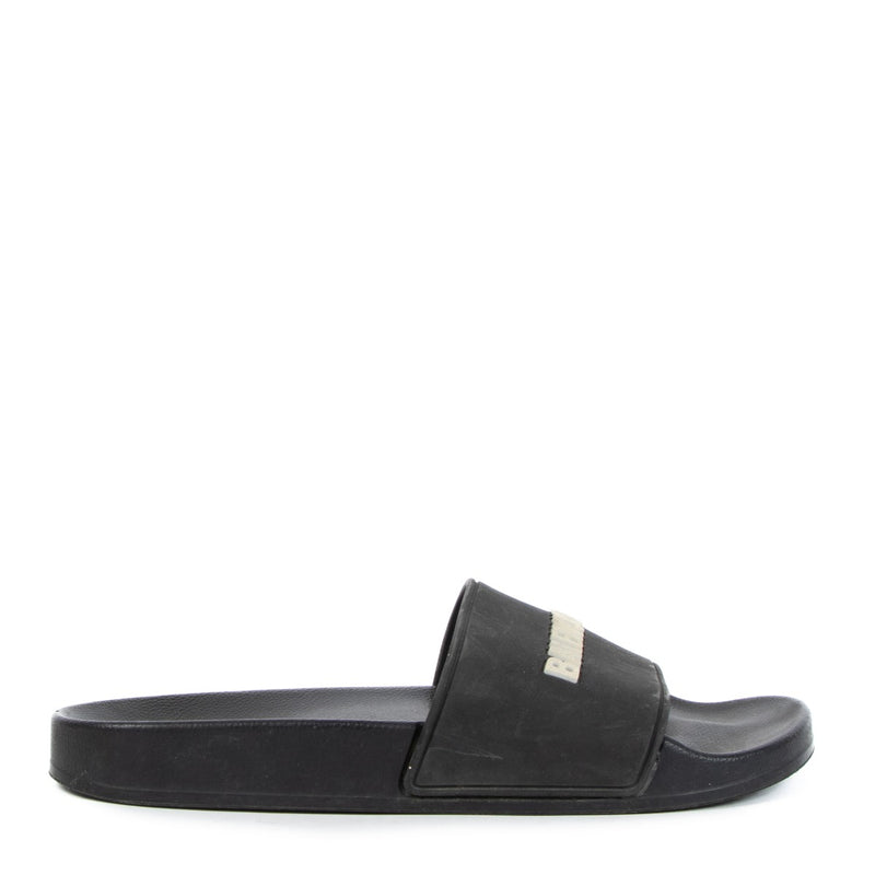 Balenciaga Black Logo Slides