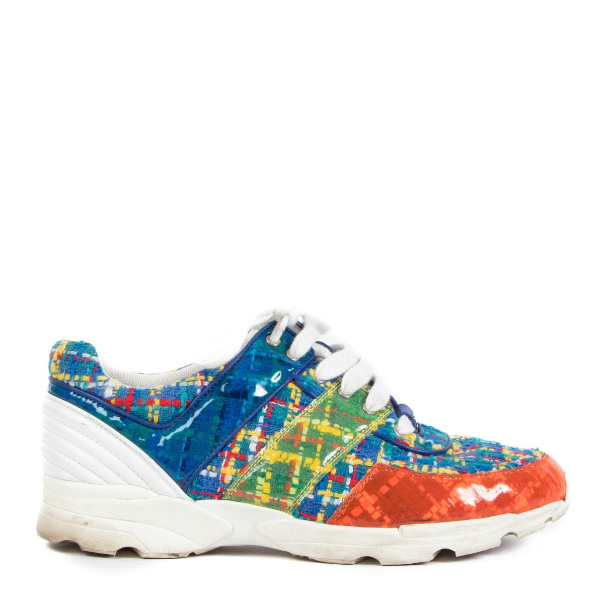 shop authentic second hand Chanel Multicolor Tweed Sneakers - Size 41 on Labellov.com
