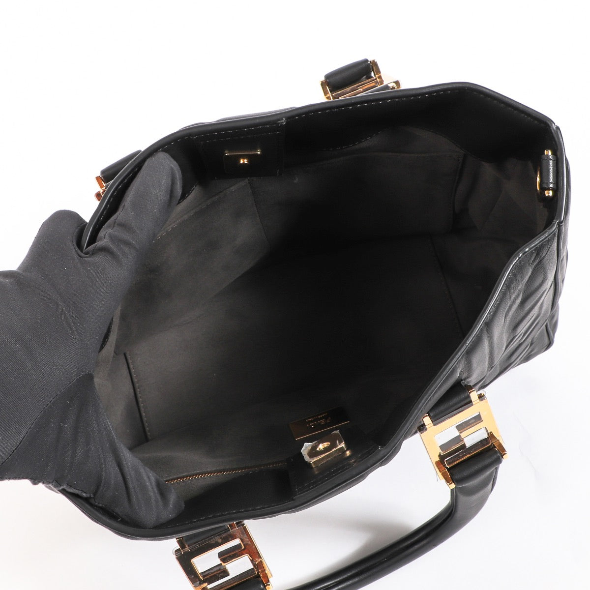 Buy an authentic second hand Fendi Black FF Small Tote Bag in very good condition at Labellov.com