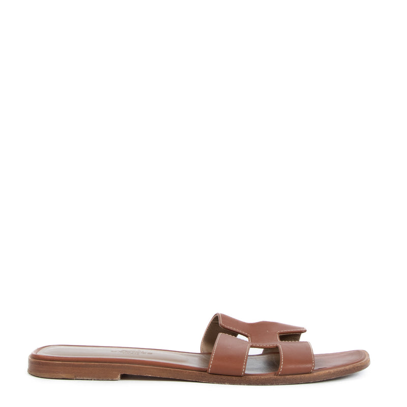 Hermès Oran Brown Sandals - Size 38
