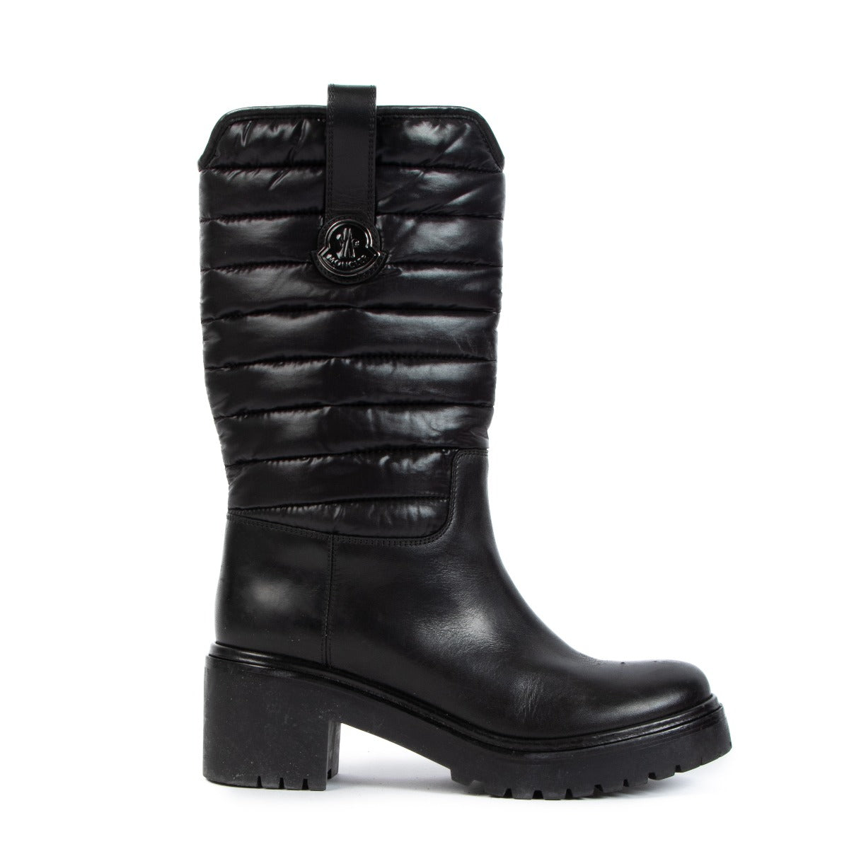 Moncler Black Padded Leather Boots