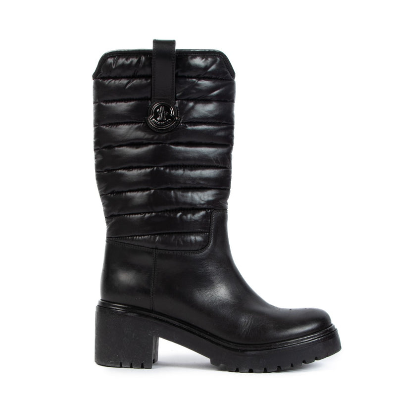 Moncler Black Padded Leather Boots