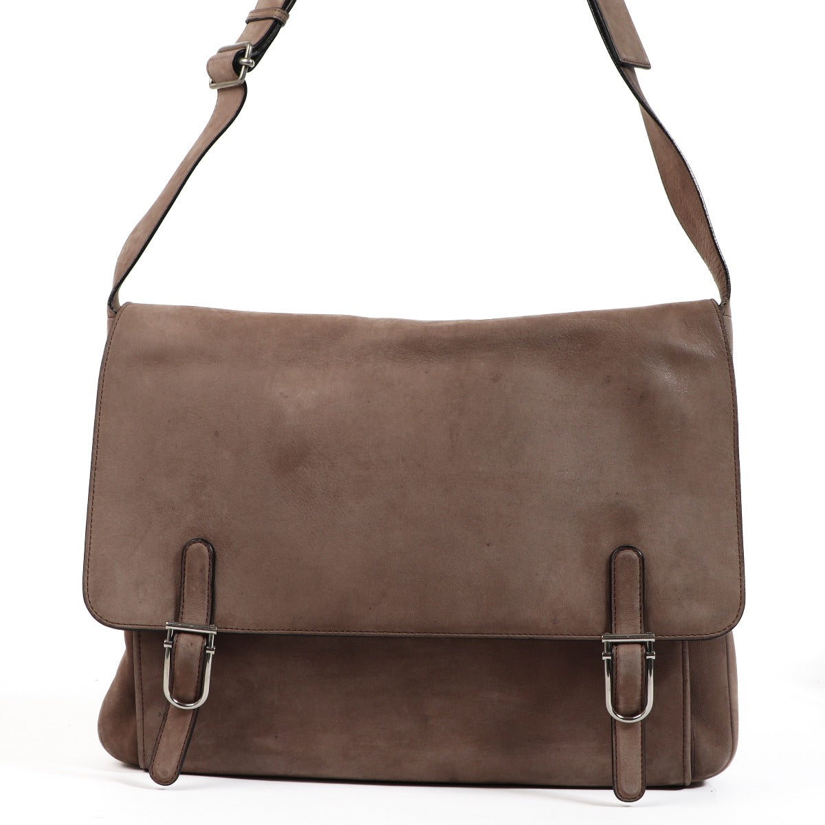 Delvaux Student Taupe Nubuck Messenger Bag