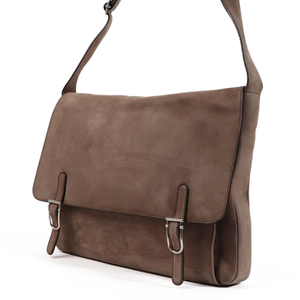 Delvaux Student Taupe Nubuck Messenger Bag