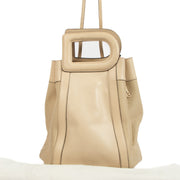 Delvaux Cream Leather Punch Bag