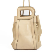 Delvaux Cream Leather Punch Bag