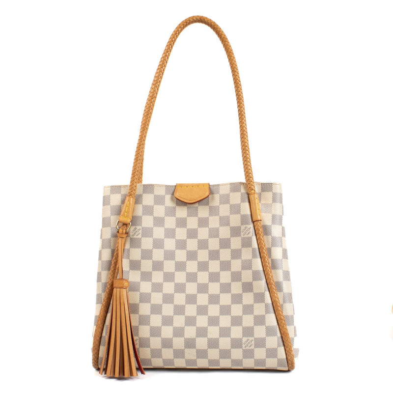 Shop safe online at Labellov in Antwerp, Brussels and Knokke this 100% authentic second hand designer handbag Louis Vuitton Damier Azur Propriano Bag