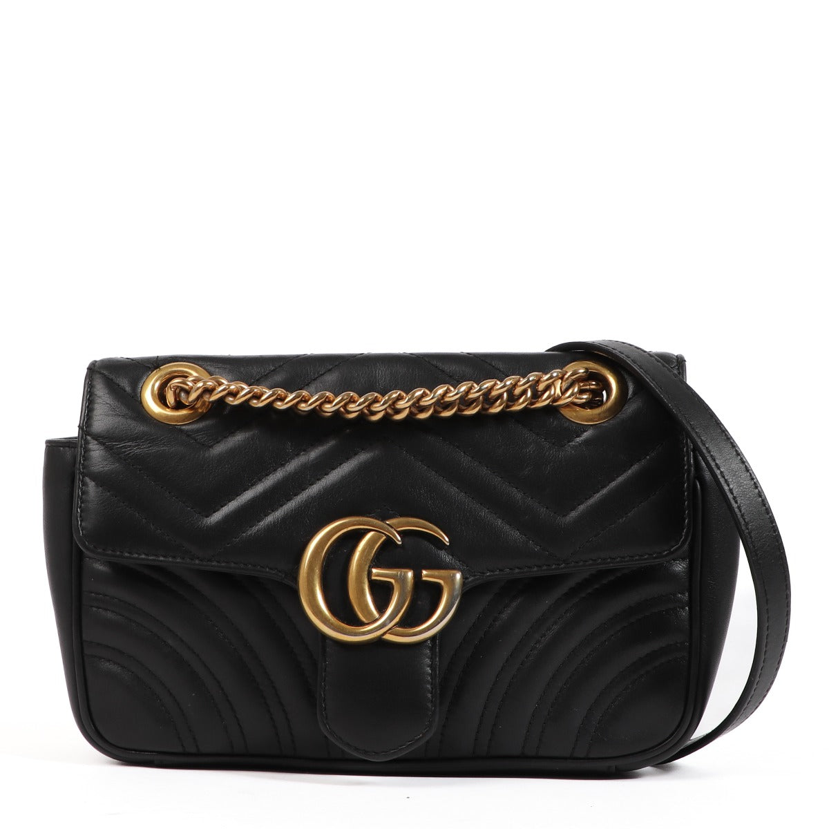Shop an authentic Gucci Black GG Marmont Matelassé Mini Bag on Labellov.com