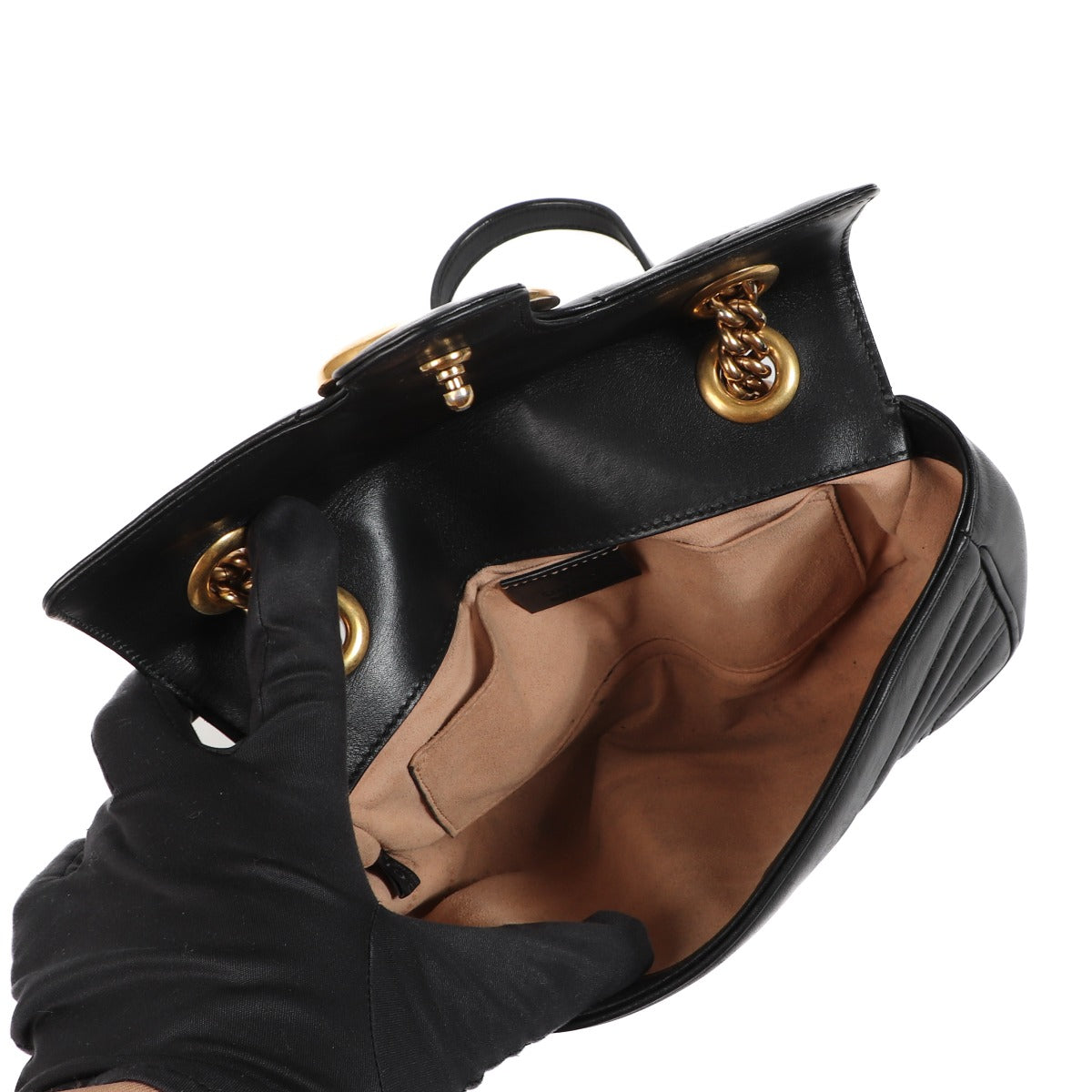 Mini sac Gucci GG Marmont matelassé noir