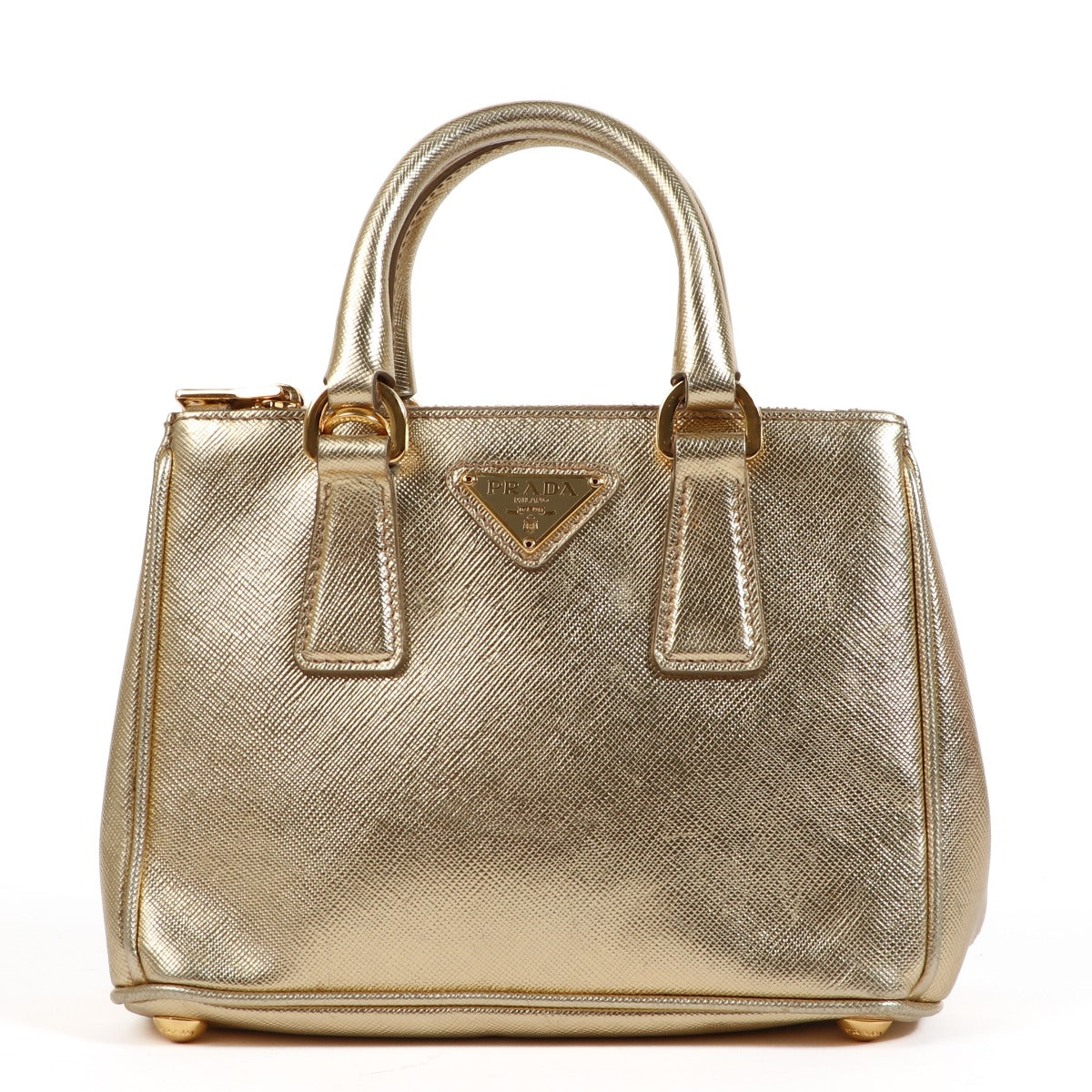 Shop an authentic second hand Prada Gold Galleria Saffiano Leather Mini Bag on Labellov.com
