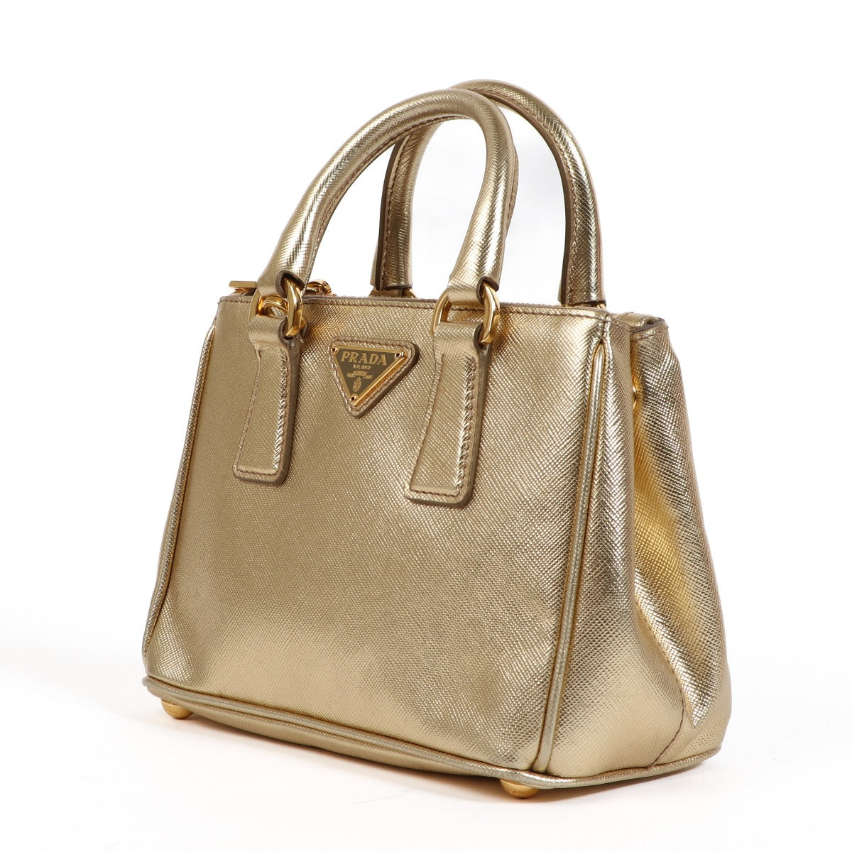 Shop an authentic second hand Prada Gold Galleria Saffiano Leather Mini Bag on Labellov.com