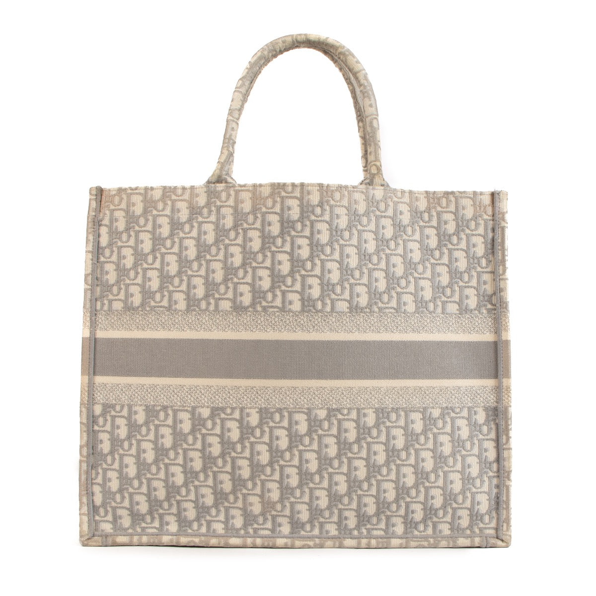 Shop safe online at Labellov in Antwerp, Brussels and Knokke this 100% authentic second hand Christian Dior Light Grey Oblique Large Book Tote