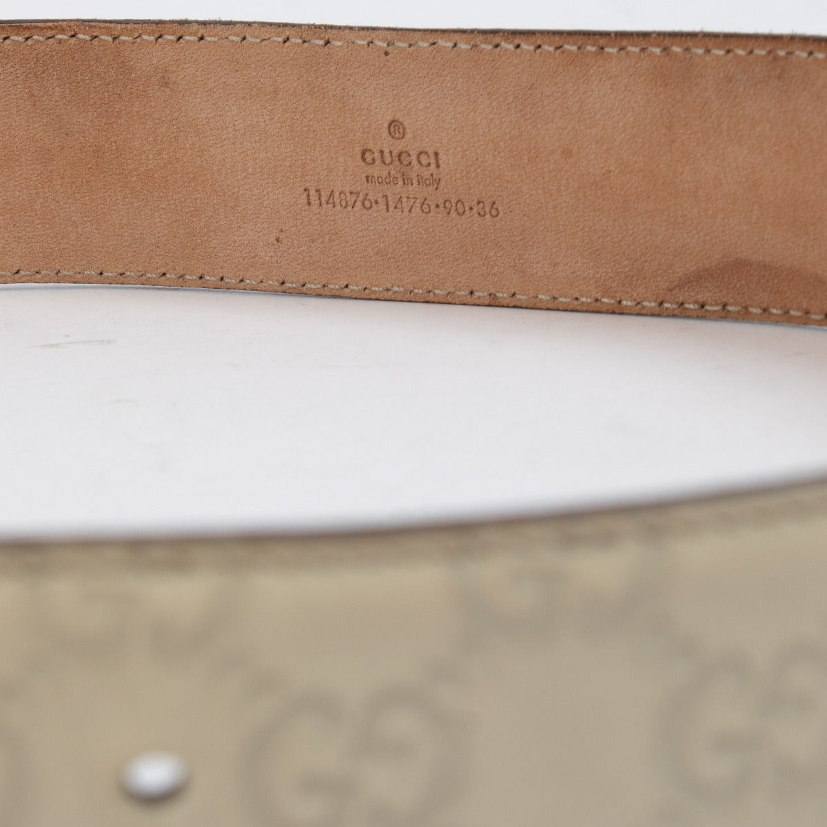 Gucci White Belt - Size 90