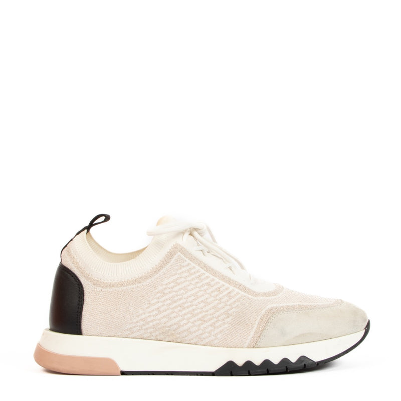 Buy an authentic pair of second hand Hermès Multicolor Pink Gold Addict Sneakers - Size 37,5 in good condition at Labellov
