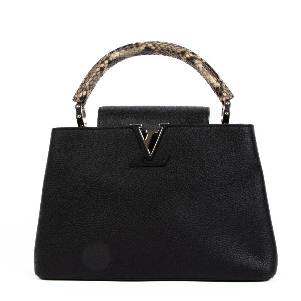 Louis Vuitton Capucines MM Black Taurillon with Python Handle