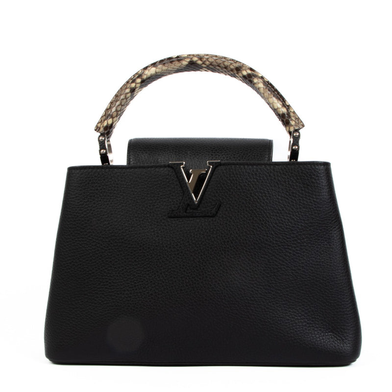 Louis Vuitton Capucines MM Black Taurillon with Python Handle