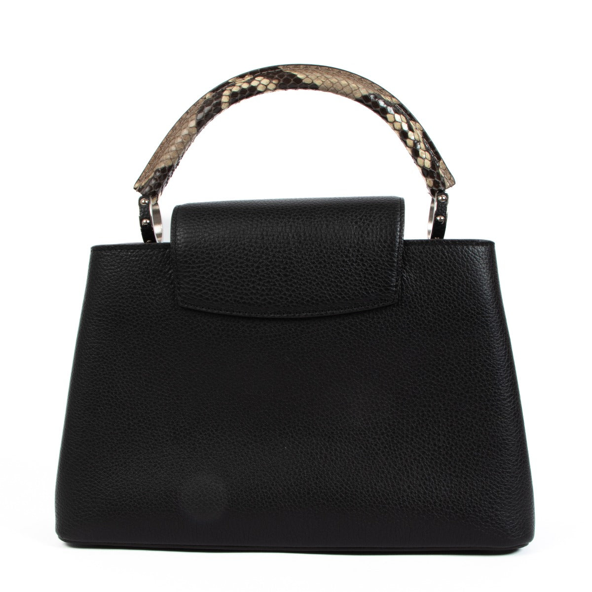 Sac Louis Vuitton Capucines MM en cuir noir et python