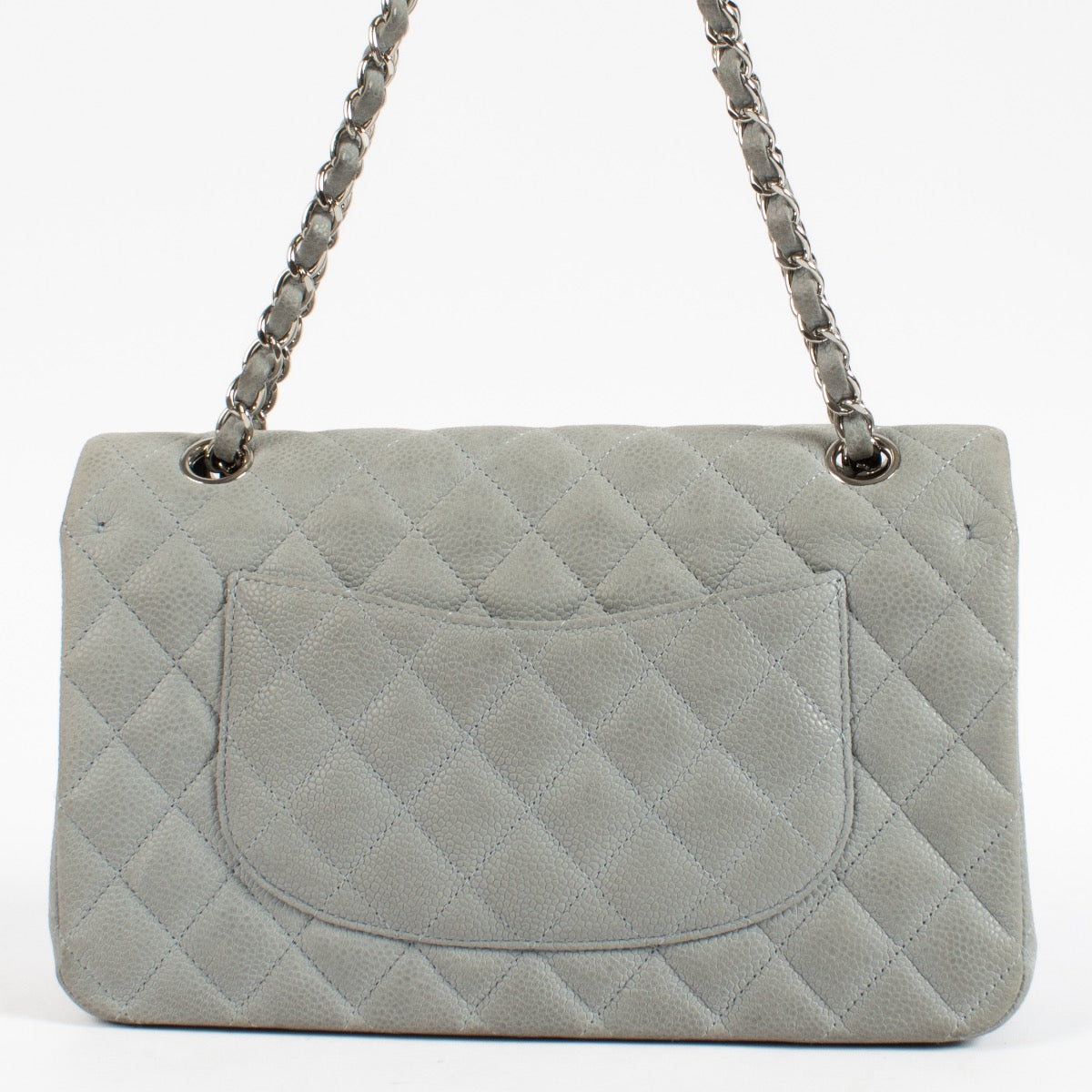 shop 100% authentic second hand Chanel Grey Suede Caviar Leather Medium Classic 11.12 Flap Bag on Labellov.com