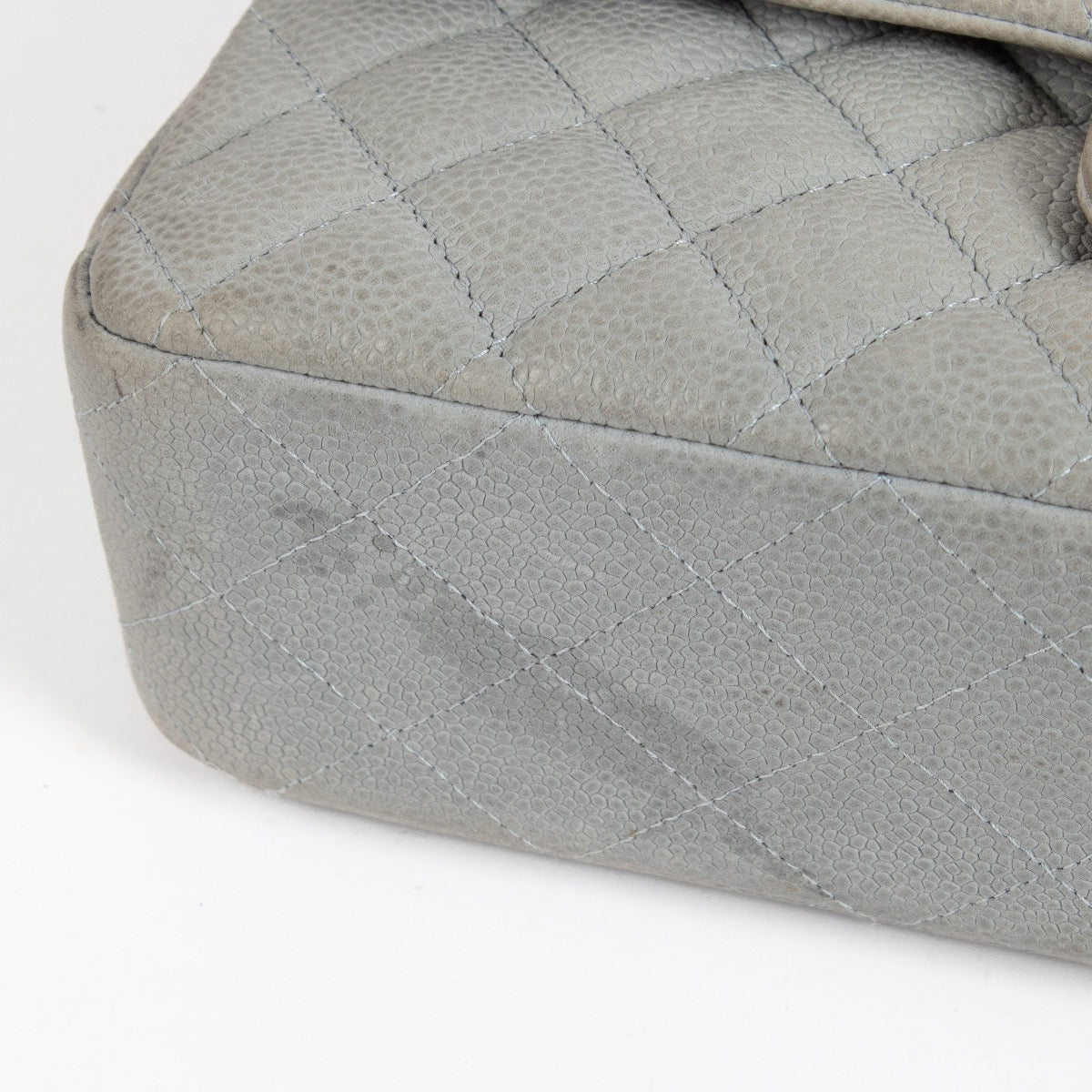 shop 100% authentic second hand Chanel Grey Suede Caviar Leather Medium Classic 11.12 Flap Bag on Labellov.com