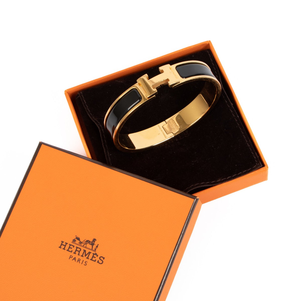 Shop an authentic Hermès Black Clic H Bracelet on Labellov.com