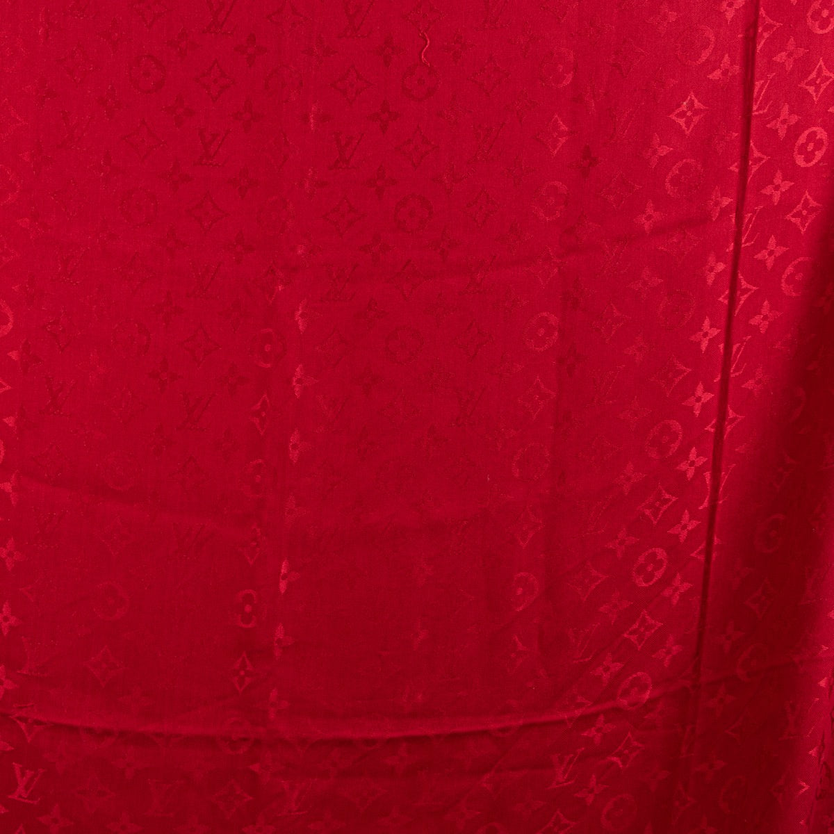 Shop an authentic preloved Louis Vuitton Red Monogram Silk & Wool Scarf on Labellov.com