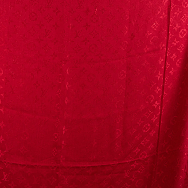 Shop an authentic preloved Louis Vuitton Red Monogram Silk & Wool Scarf on Labellov.com