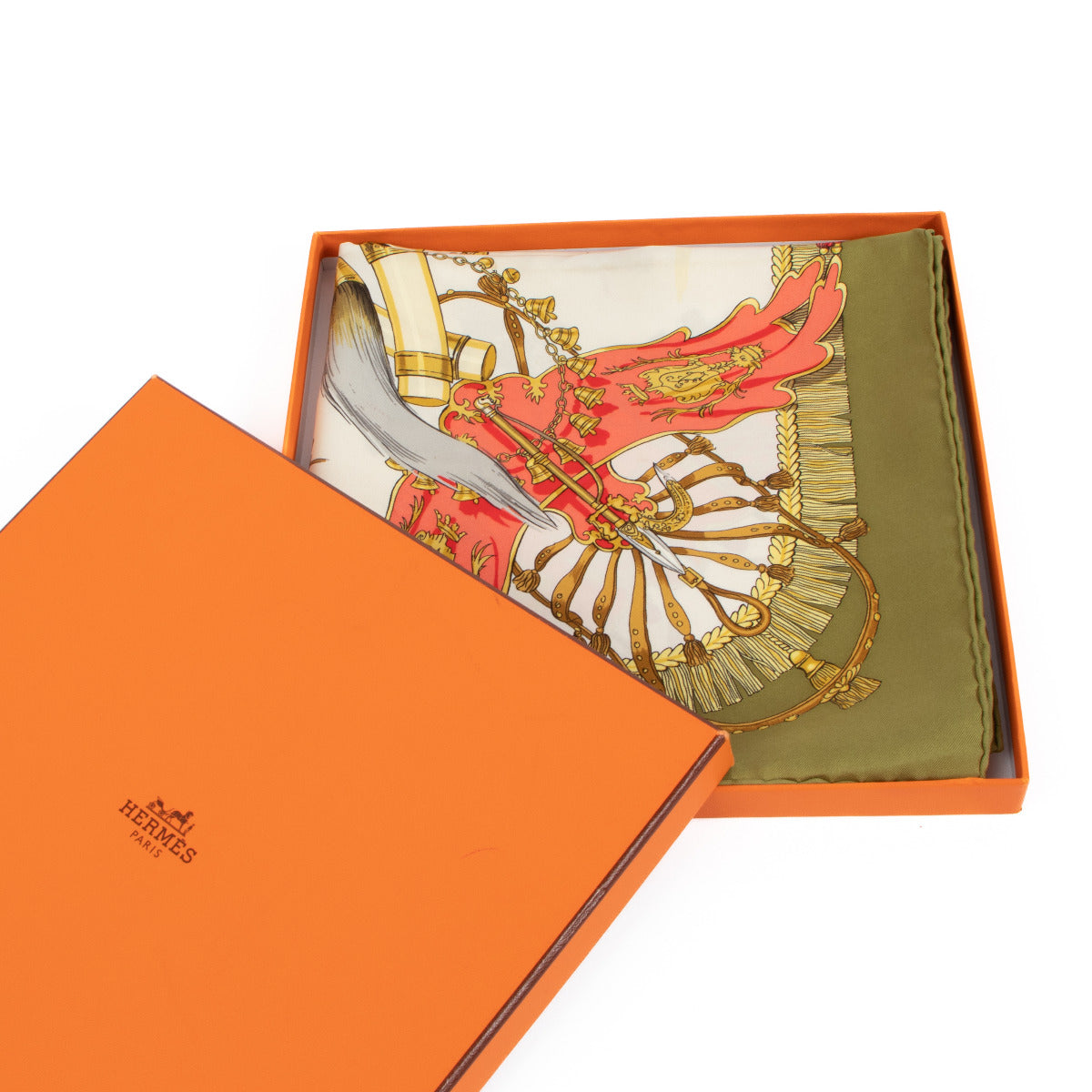 Are you looking for an authentic designer Hermès Yellow Silk Carré Caparaçons de la France Scarf? We buy and sell your preloved and brand new designer items.