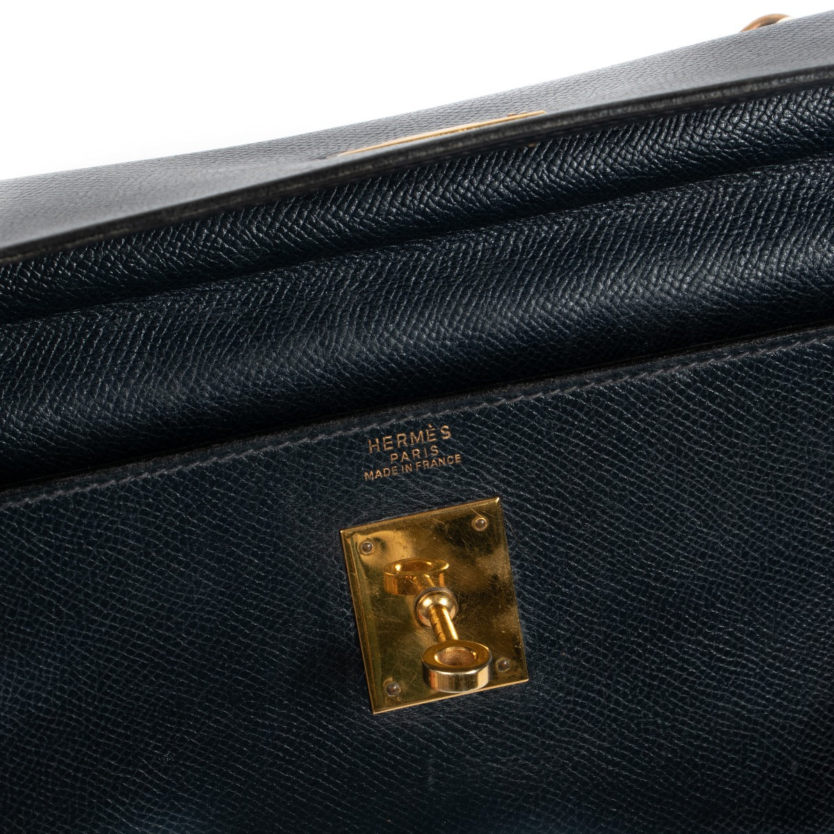 Hermes kelly 1990s vintage logo stamp detail