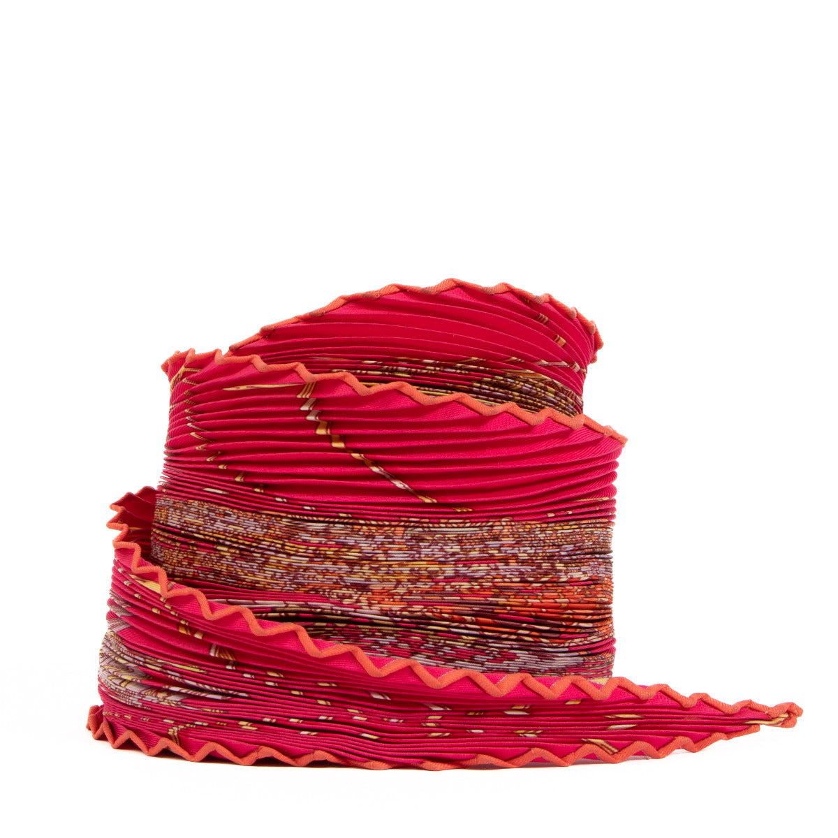 Foulard en Soie Plissée Rose Hermès