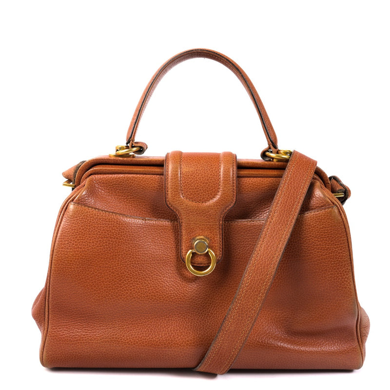 Shop an authentic preloved Delvaux Vintage Cognac Leather Top Handle on Labellov.com