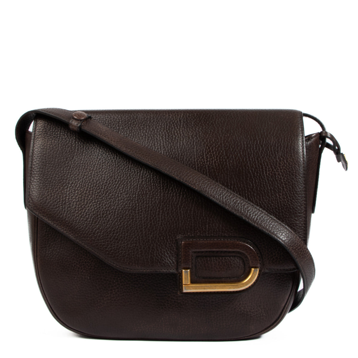 Delvaux Brown Leather Diva Crossbody Bag
