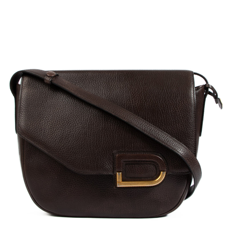 Delvaux Brown Leather Diva Crossbody Bag