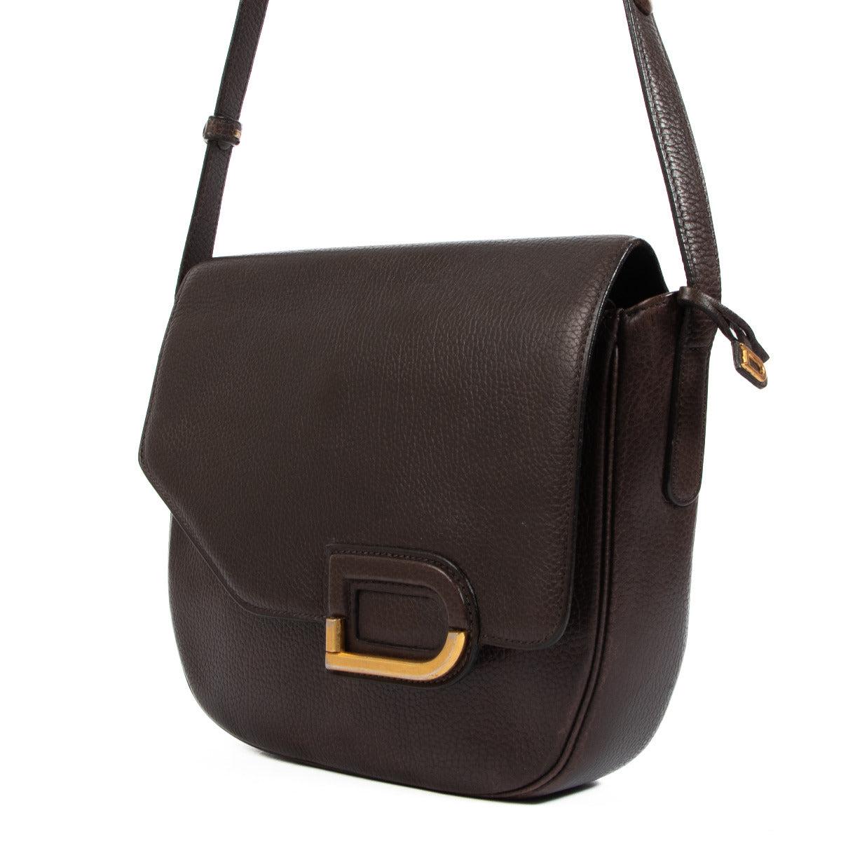 Delvaux Brown Leather D Crossbody Bag