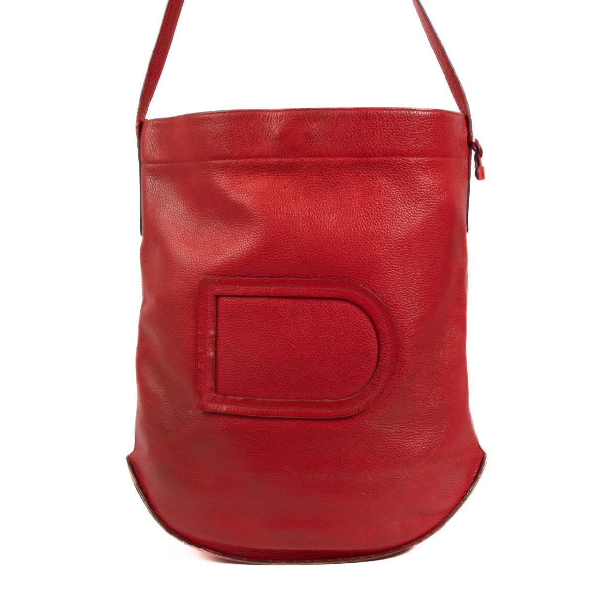 Delvaux Red Leather Le Pin Shoulder Bag