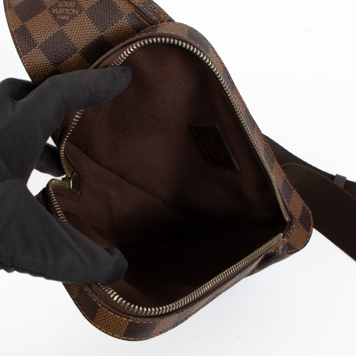 Sac bandoulière Louis Vuitton Geronimos en toile Damier Ébène