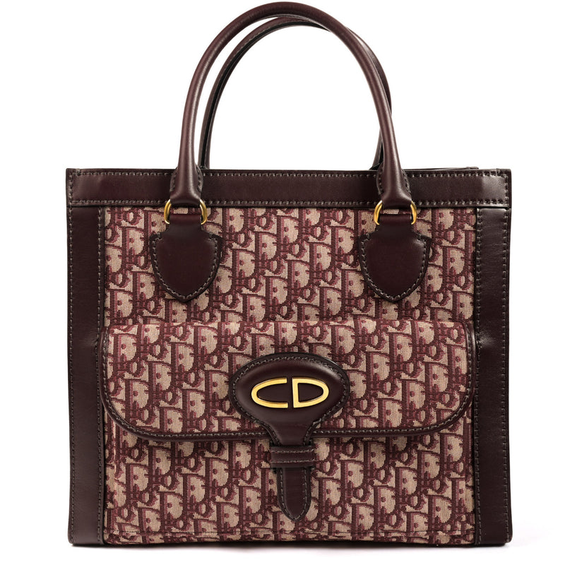 Christian Dior Burgundy Monogram Oblique Tote Bag