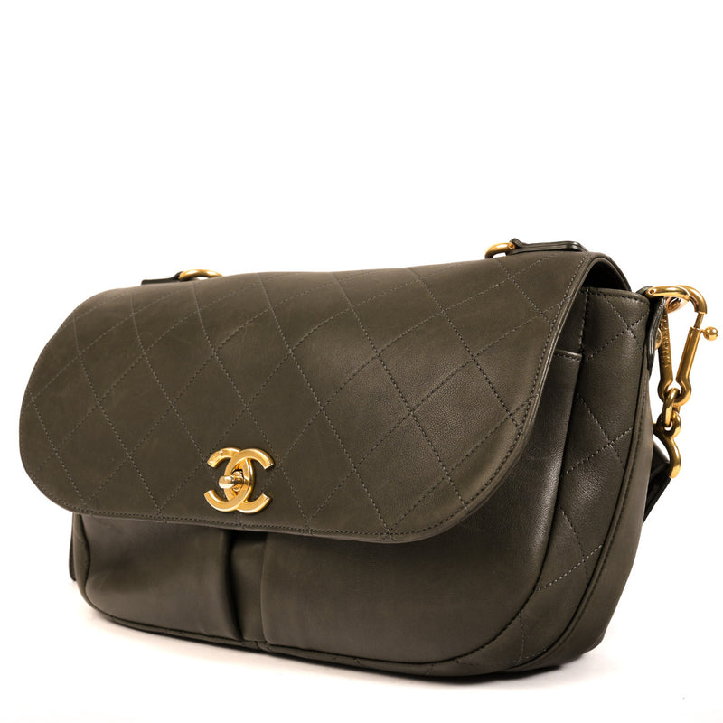 Chanel Khaki Green Paris In Rome Messenger Bag