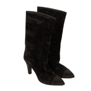 Chanel Black Suede Gabrielle Coco Chanel Boots - size 37 for the best price