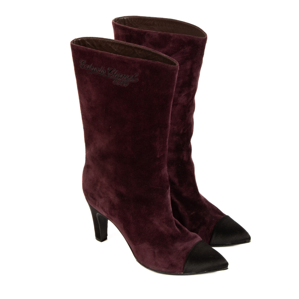 Chanel Purple Gabrielle Chanel Coco Suede Boots for the best price at Labellov. We buy and sell your footwear by Chanel for the best price.