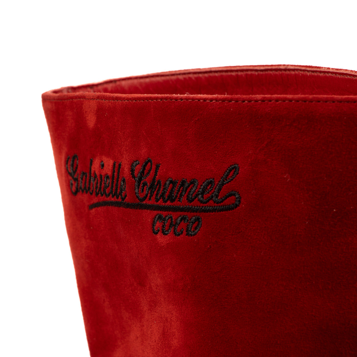 Chanel Red Suede Gabrielle Coco Chanel Boots - size 37