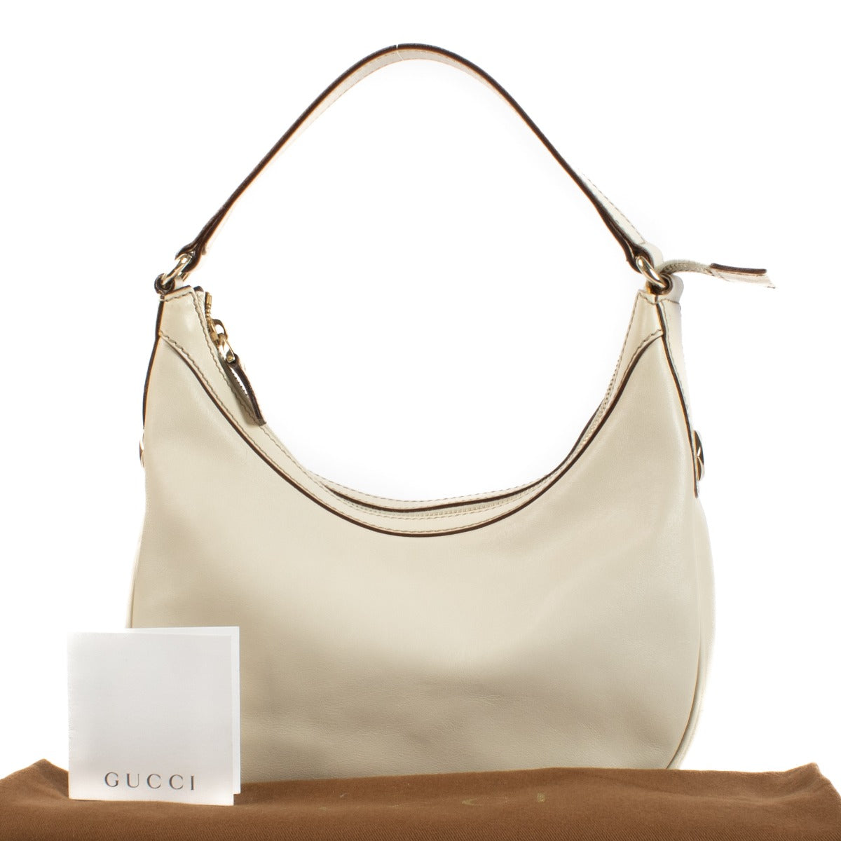Shop 100% authentic secondhand Gucci White Leather Hobo Shoulder Bag on Labellov.com