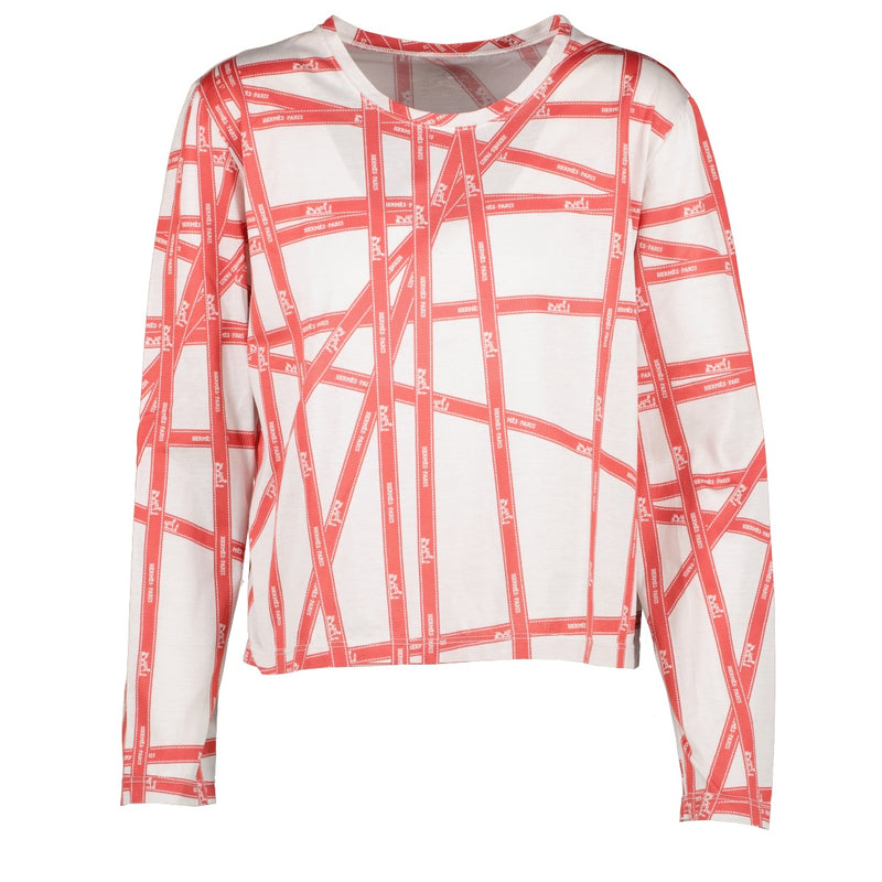 Hermès Bolduc Ribbon Print Long Sleeve T-shirt