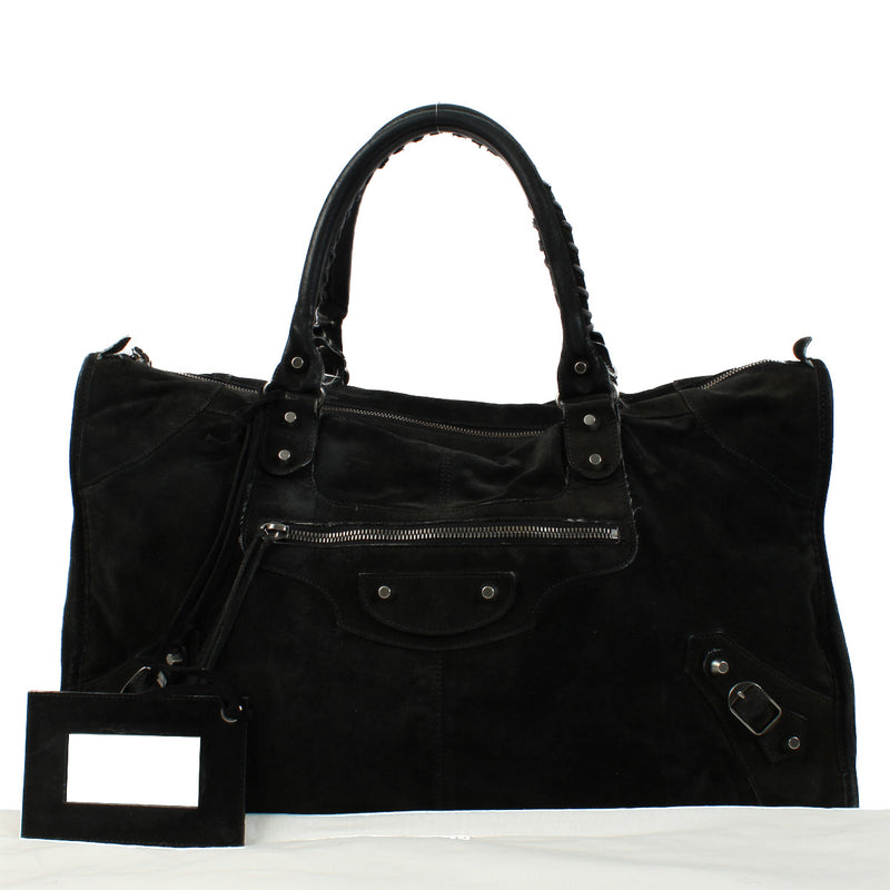 Buy and sell your preloved and brand new Balenciaga Black suede Classic Work Bag for the best price at Labellov