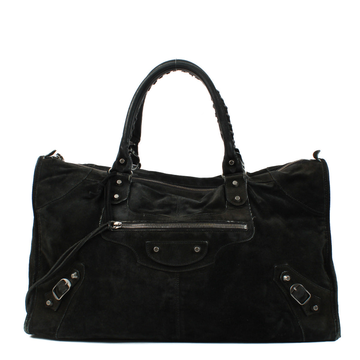 Balenciaga suede work motorcylce bag for the best price at Labellov secondhand luxury in Antwerp Knokke and all over the world.