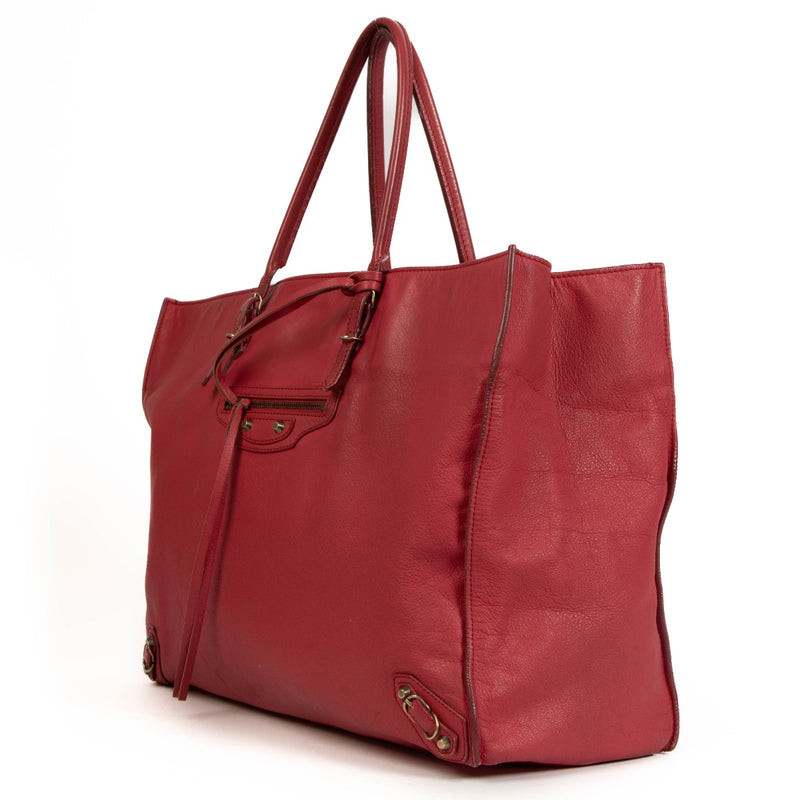 Balenciaga Rode Papier A4 Tote Bag