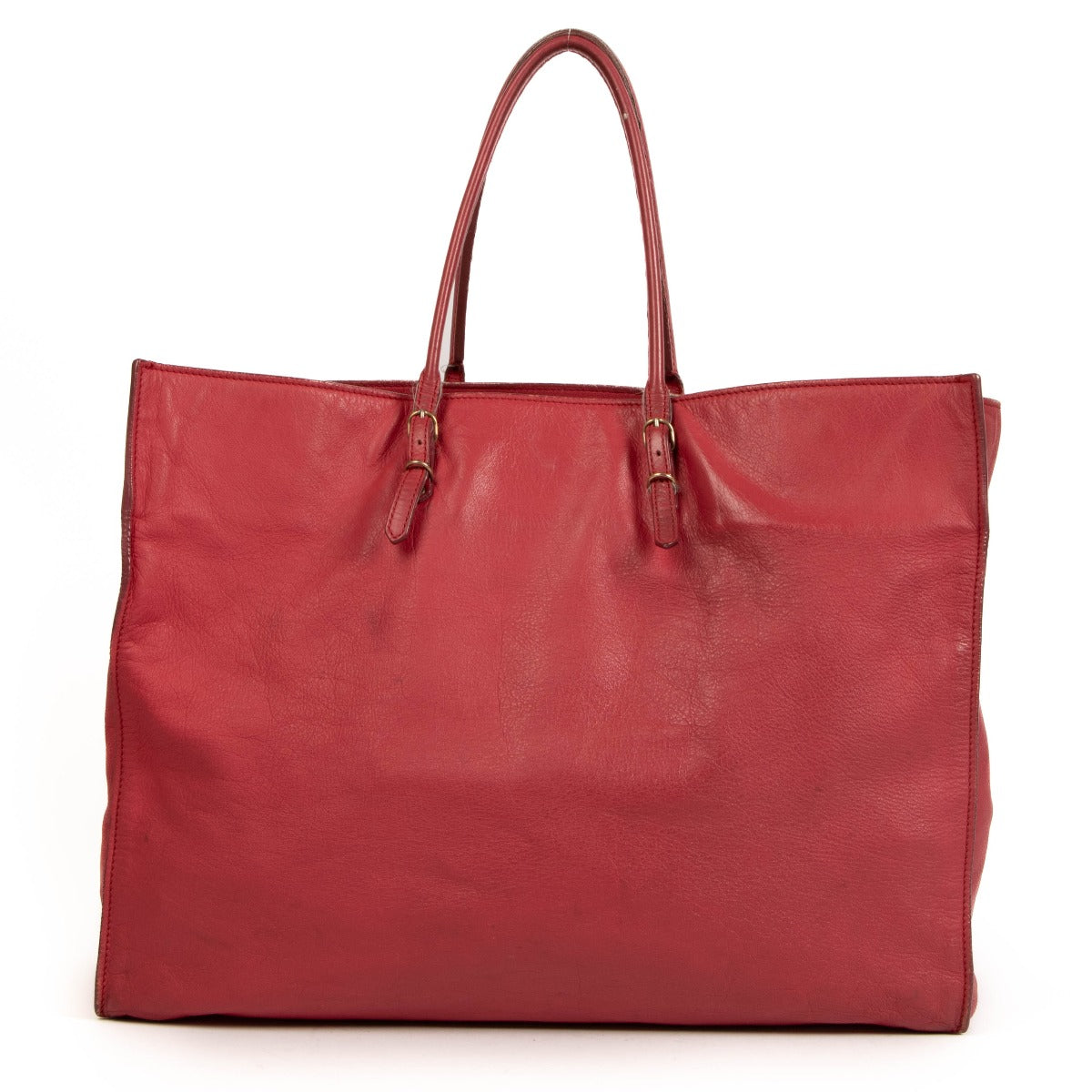 Balenciaga Red Papier A4 Tote Bag