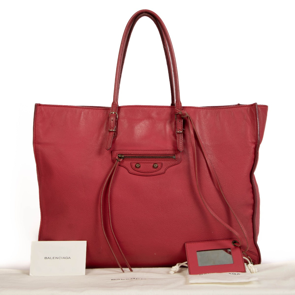 Balenciaga Red Papier A4 Tote Bag