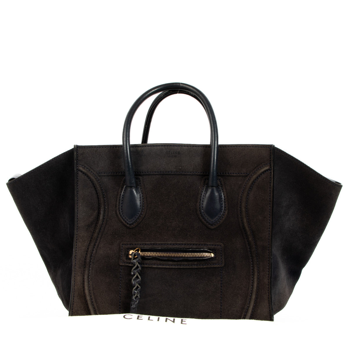 Céline Navy Blue Suede Phantom Luggage Tote