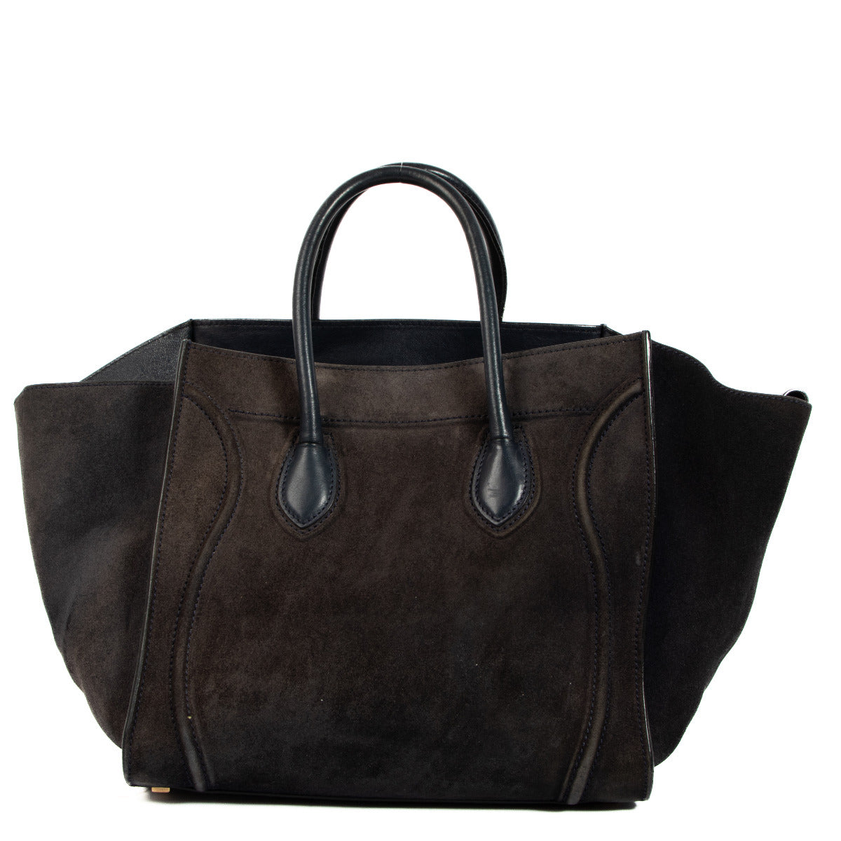 Céline Navy Blue Suede Phantom Luggage Tote